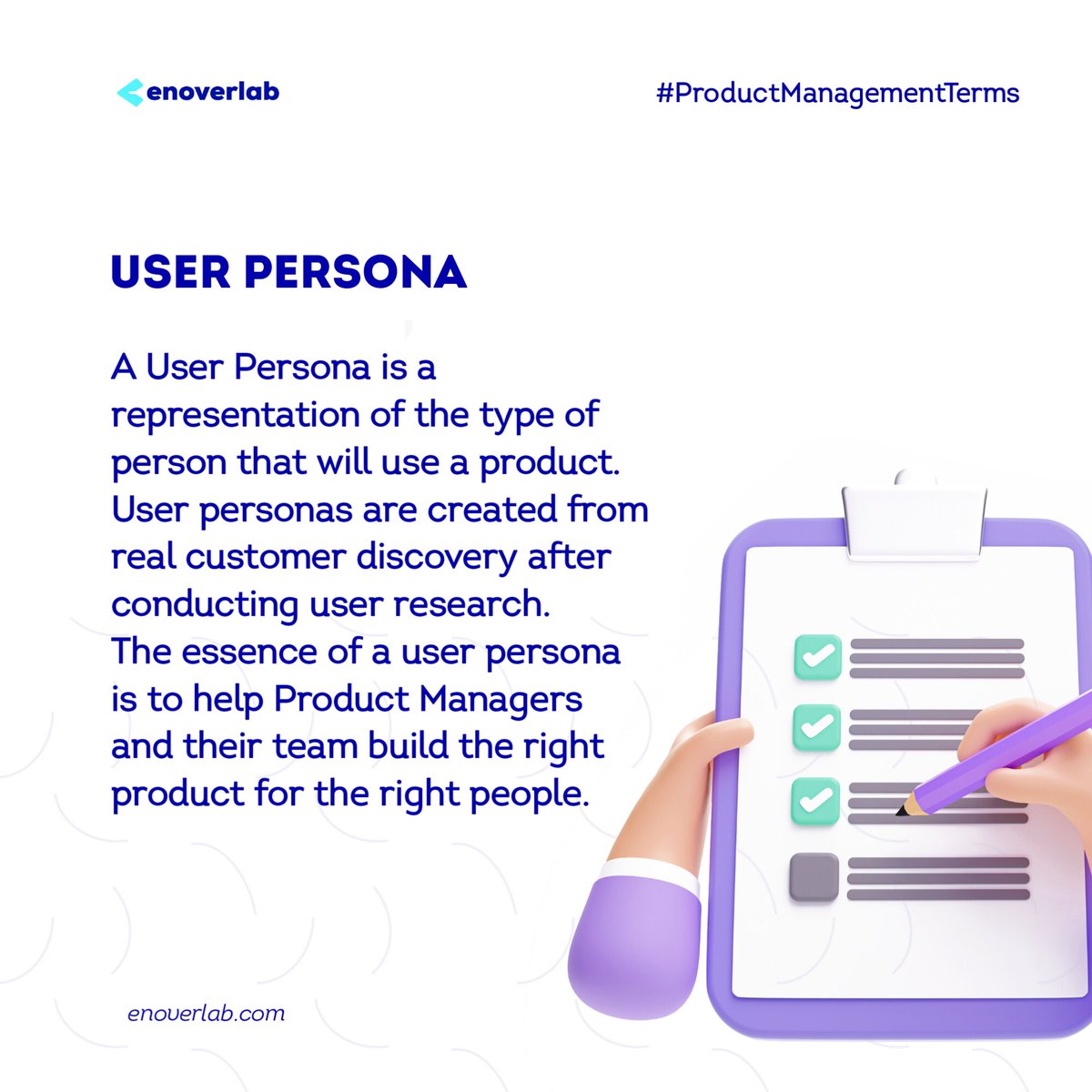 enoverlab's tweet photo. As a product manager, never assume your user’s persona because you will run into trouble which is either building the right product for the wrong or Vice versa 
Research your user persona throroughly in order to deliver a successful product to the market

Hope this helped?
 RT📌 https://t.co/IxPcpwWzvg