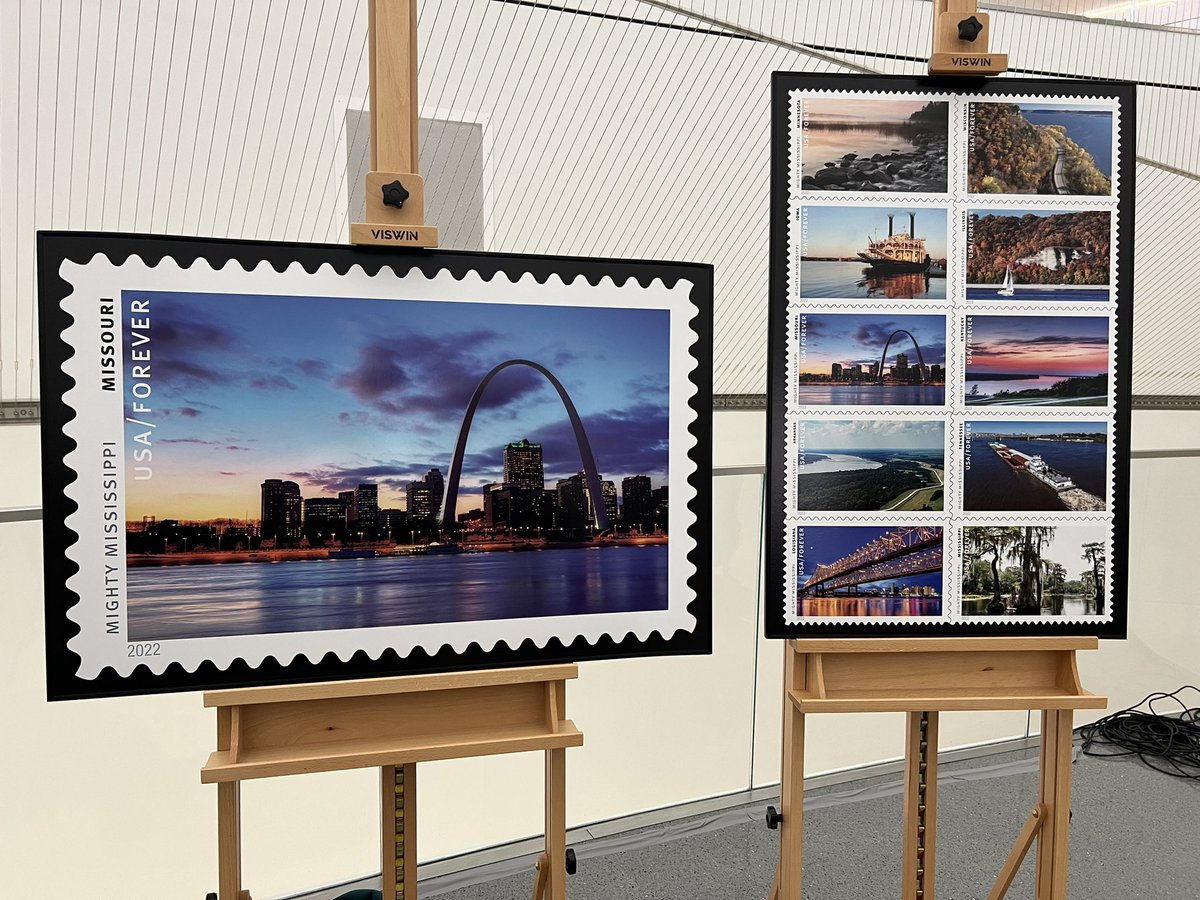 Check out my new Forever stamp! 📬

Thank you <a href="/USPS/">U.S. Postal Service</a> for unveiling the entire Mighty Mississippi stamp collection at <a href="/GatewayArchNPS/">Gateway Arch NPS</a> today! All these stamps are on sale now!