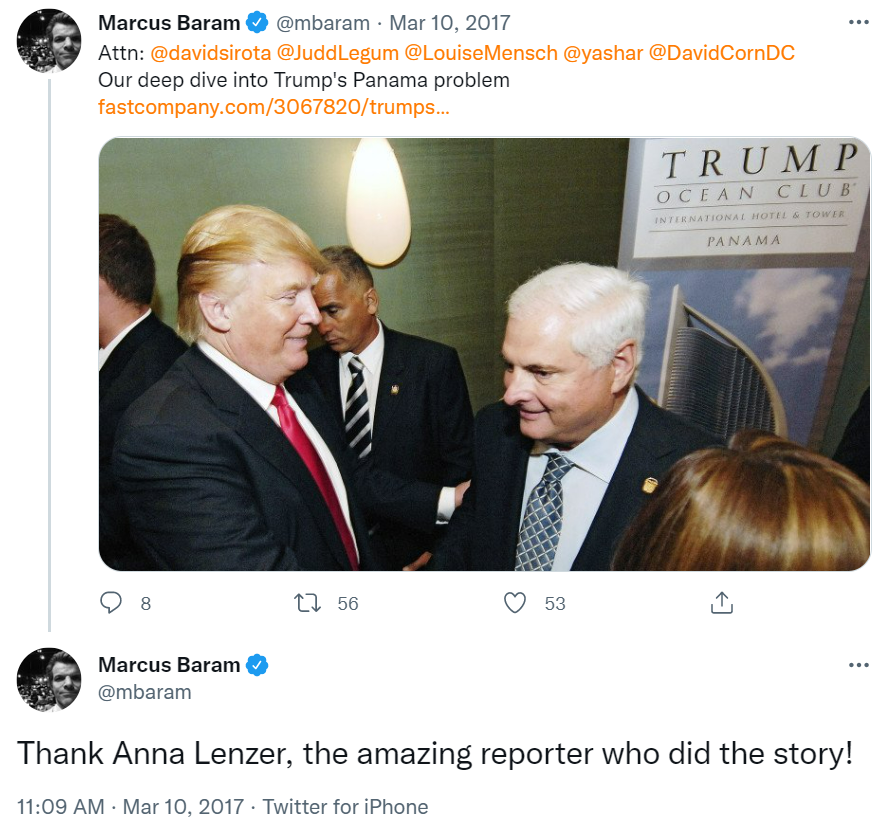 codyave's tweet photo. Edward Baumgartner seems to have at one point retweeted this March 2017 story about Trump's potential conflict of interest concerning the exiled president of Panama, Ricardo Martinelli.
#baram #lenzer #mensch
https://t.co/3NMKoPbXMg https://t.co/7Axo8t71Dm