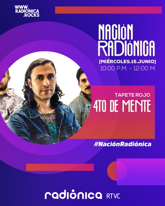 Por primera vez en Bogotá <a href="/4demente/">4demente</a> desde Medellín #FugadeCapital y van estar por <a href="/stonesbogota/">stonesrockbogota</a> y <a href="/SelinaHotels/">Selina</a> Candelaria, Bog. El 30/06, 1 y 2 de Julio #Rockcolombiano ayer hablarón de su trayectoria en <a href="/radionica/">Mila Mila</a> #NaciónRadiónica en radionica.rocks