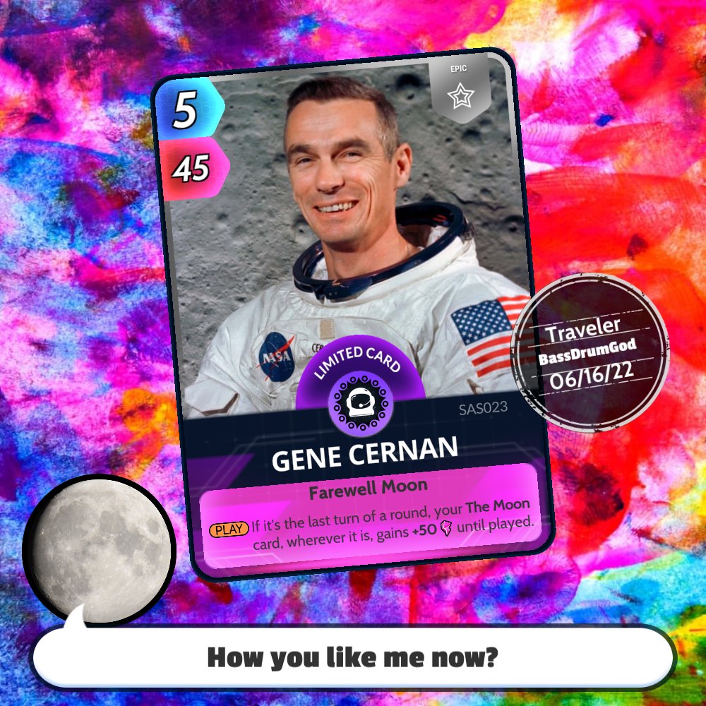 baughmanii's tweet photo. https://t.co/1ERnFZLz0D #cuecards #cardgame #genecernan https://t.co/XS5QUkfVok