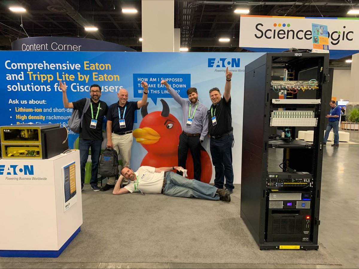 SwitchOnEaton's tweet photo. Amazing time at #CiscoLive! Great in-person conversations with Cisco users around our power management solutions. You all especially loved the fiber panel robot for automated physical layer switching and we don't blame you! https://t.co/Mc7GiXjIUx https://t.co/Tghd4yXCNy