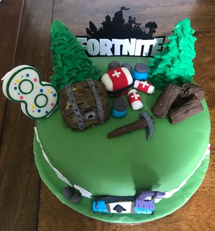 Two birthday cakes were delivered today - a very last minute request for a 5th birthday cake and a Fortnite cake made by baker, Mary.
