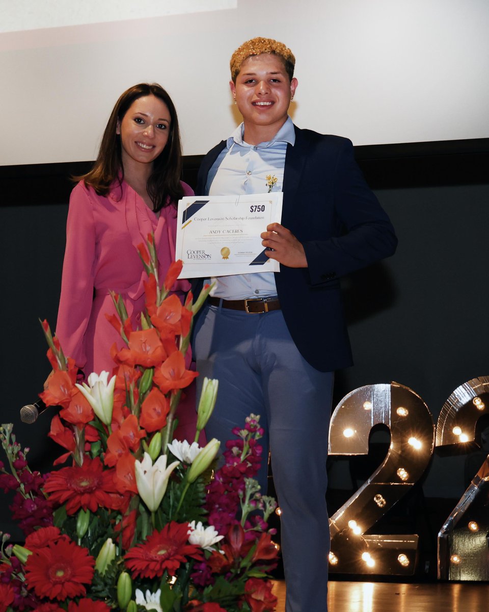 CooperLevenson's tweet image. Andy Caceres, a Pleasantville High School senior, was presented with a Cooper Levenson Foundation scholarship on June 15 at the school's Honors &amp;amp; Awards ceremony by Kati Trout, Esq.