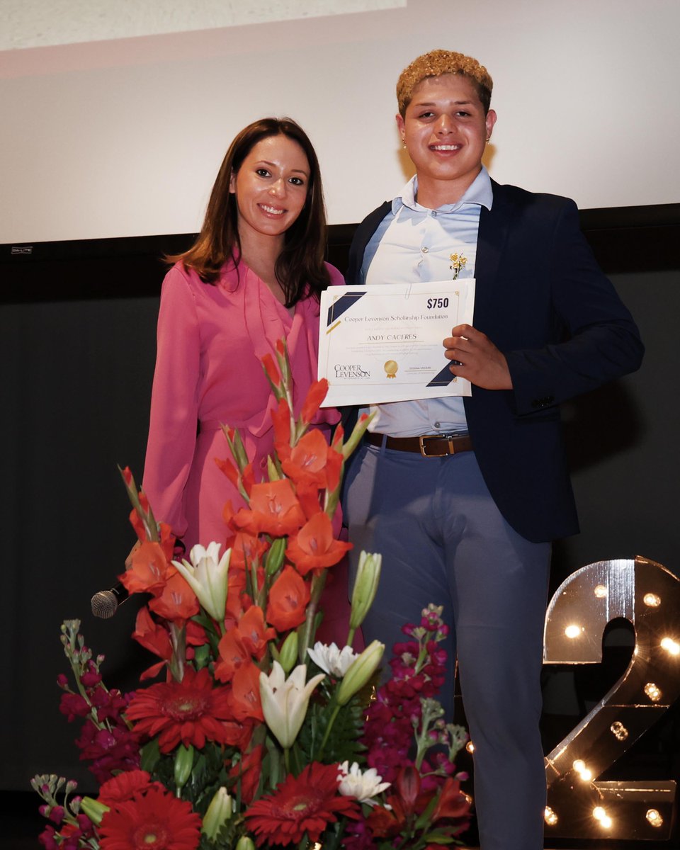 CooperLevenson's tweet image. Andy Caceres, a Pleasantville High School senior, was presented with a Cooper Levenson Foundation scholarship on June 15 at the school's Honors &amp;amp; Awards ceremony by Kati Trout, Esq.