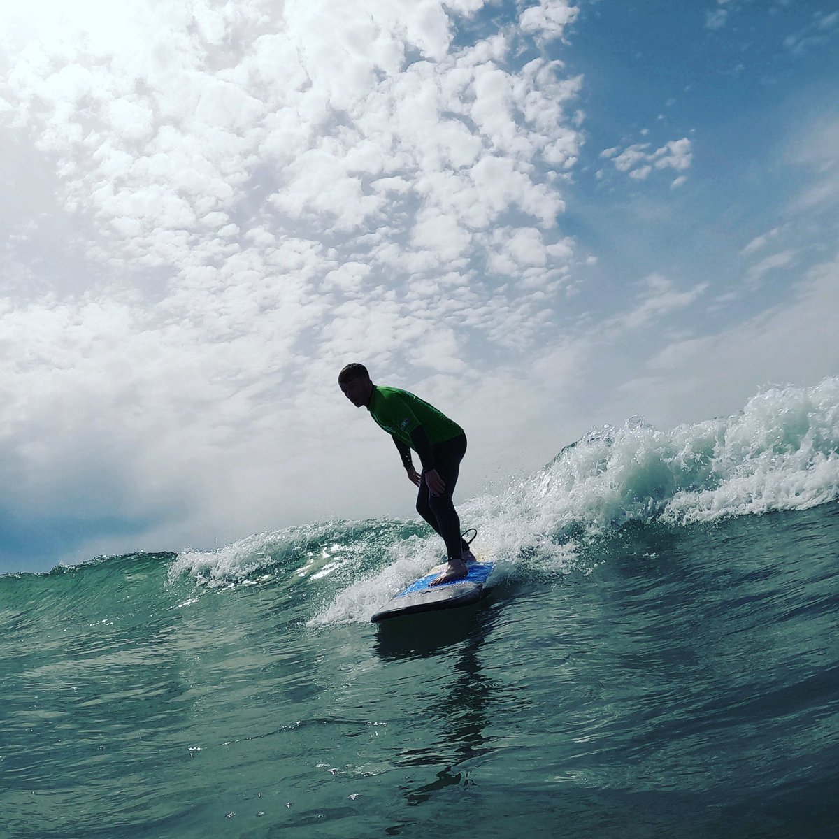 WoolacombeSurf's tweet photo. It’s been a day of intermediates and sun! ☀️ perfect conditions for working on catching green waves, positioning and timing 😍🌊 #woolacombe #love #intermediatesurflessons #surfschool #woolacombebay #surfsup #surfer #surflessons #northdevon #improver #progression #funinthesun https://t.co/XOuf5kLTGL