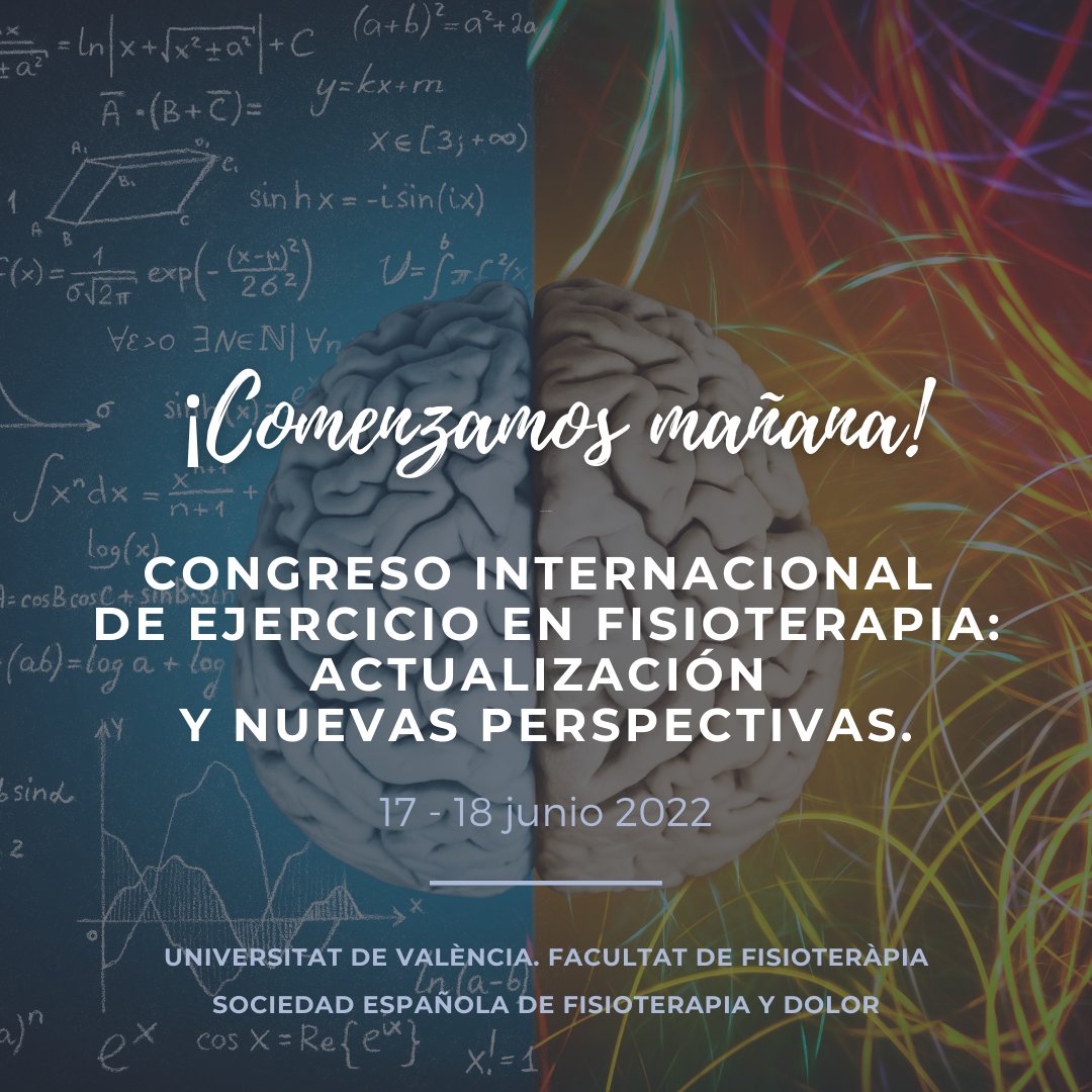sefid_oficial's tweet photo. ¡MAÑANA ES EL DÍA! 🙌🏻 🌎 CONGRESO INTERNACIONAL DE EJERCICIO EN FISIOTERAPIA: ACTUALIZACIÓN Y NUEVAS PERSPECTIVAS. Organizado por @sefid_oficial y @TerapiaManualUV.  
PONENTES: @DrDanilo_Silva @jaumeperezbaixa @CorKinetic @AlfonsMascaro @HBVaegter @stabilityfisio https://t.co/ti1MNEurQW