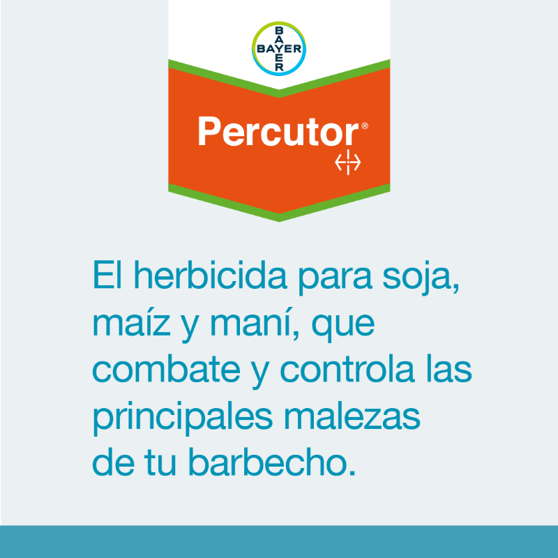 AgroBayerAR's tweet photo. ¡Conocé la revolución en la forma de combatir las malezas resistentes! El golpe es con #Percutor el herbicida para soja, maíz y maní que combate y controla las principales malezas de tu barbecho.
Hacé click y descubrí más características de Percutor. 👇🏽👇🏽