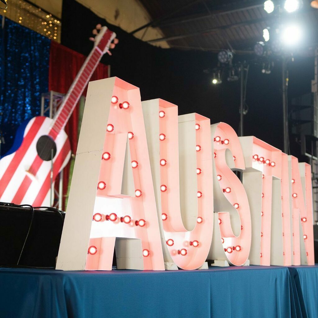 Goodbye Austin, for now! We can’t wait to see you guys at our next destination next May!
Rentals: @eventuresinc ​
Venue: @okcfarmersmarket ​
A/V: @cnsproductionsok ​
Truss: @toucan_okc ​
Marquee Letters: @alphalitokc
​Photo: @maddilancephotos
​Entertainment: <a href="/driveband/">DRIVE</a>