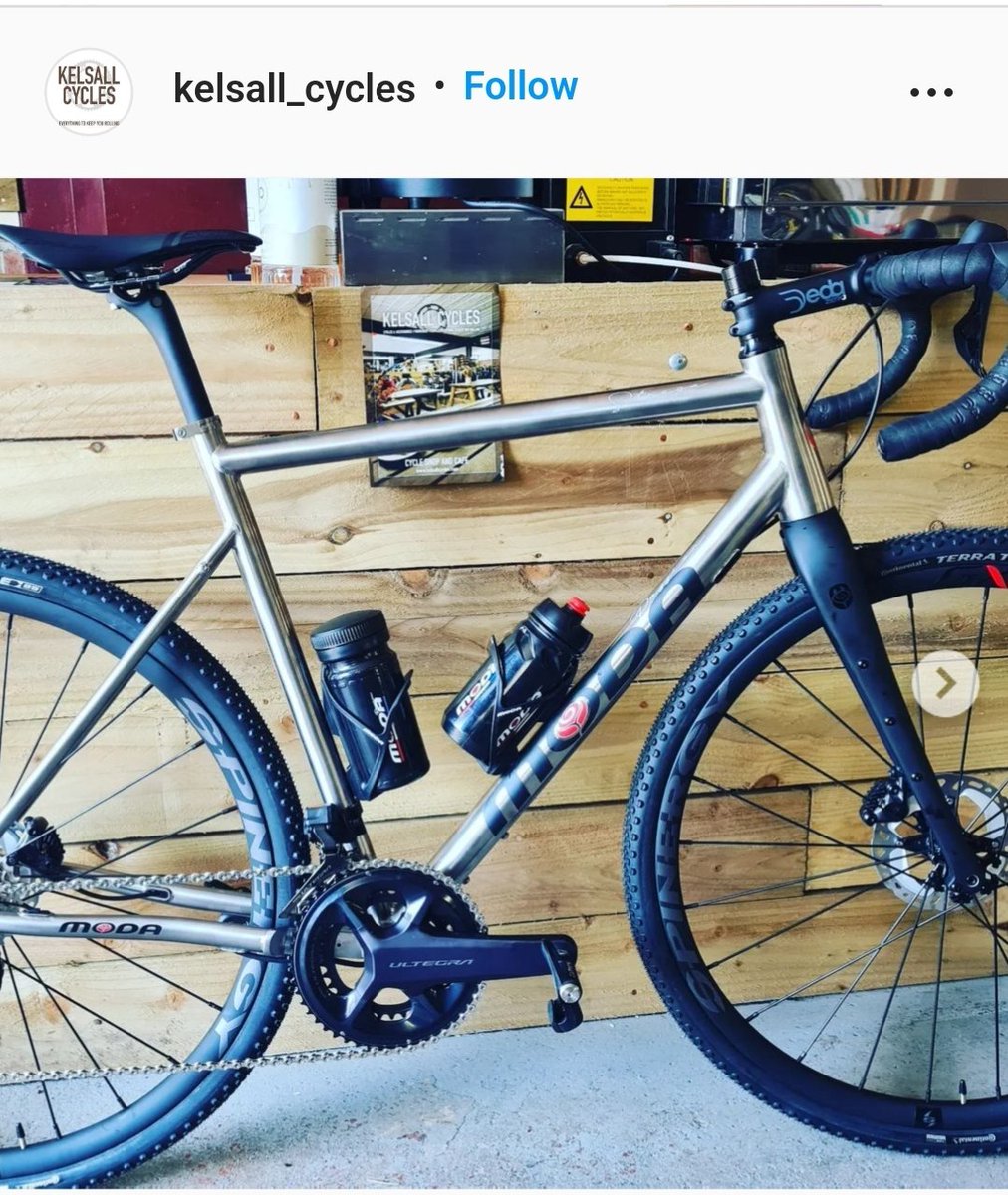 TheRealZeddyB's tweet photo. @VeloUK @moda_bikes Stunning Titanium gravel bike left the shop not long ago.
Ultegra Di2
Spinergy GXX wheels
Garmin Rally power pedals
#KelsallCycles
#Modabikes https://t.co/vfzRZmSJXI