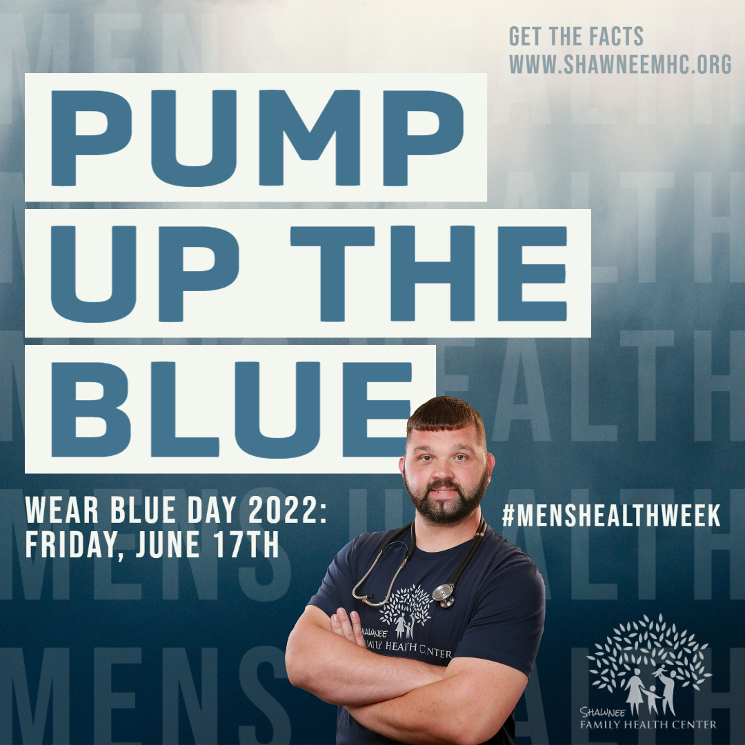 ShawneeHealth's tweet photo. #PumpUpTheBlue for Men's Health is tomorrow! Whether it is your friend, brother, dad, boyfriend, spouse, or boss, show them you care about them and their health by wearing blue. 
#ShowUsYourBlue in the comments below!
.
.
#MensHealthMonth #healthcare https://t.co/a0h6IiEcEO