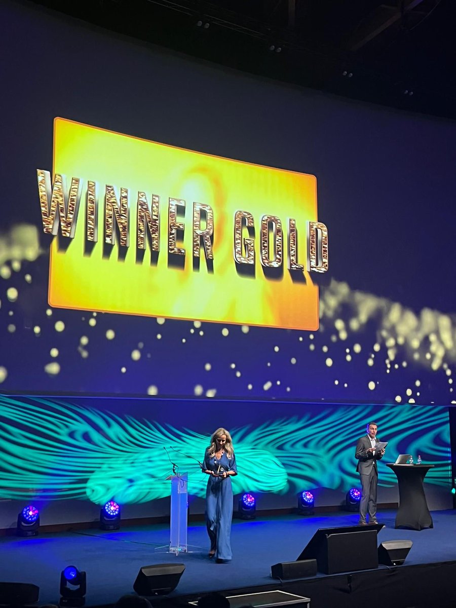 jensvanhecke's tweet photo. Extremely proud with my spouse @LievePattyn winning the golden AMMA award as Advertiser of the Year 2022! https://t.co/bHi5NbnAuH