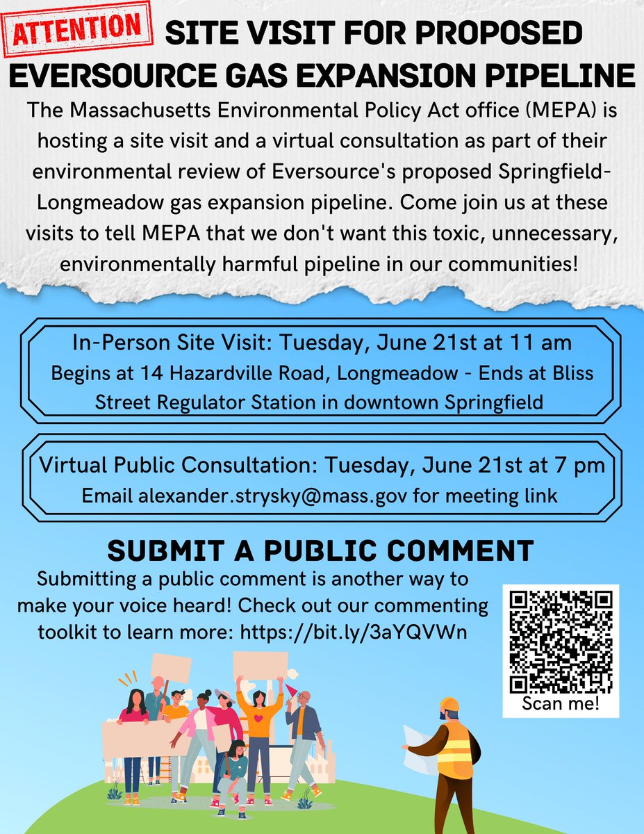 LongmeadowG's tweet photo. Join us on 6/21 at 11 AM to say no to Eversource's plan filed with MEPA &amp; the EFSB to build a high-pressure pipeline thru Longmeadow and Spfld.  Isn't this illegal given mandates of the Next Gen Climate Law? 
@ericlesser @XRBoston @masslive @elfonsite @mofmass @masssierraclub https://t.co/YjojFughbP
