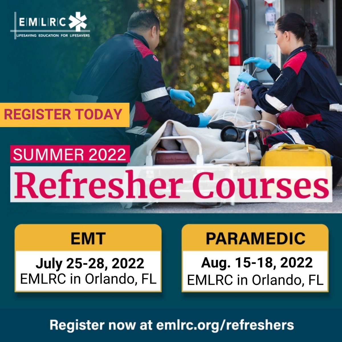 EMLRC's tweet image. Need Recertification Hours? EMLRC's #EMT &amp;amp; #Paramedic #refreshercourses are taught by instructors from First Response Training Group and cover topics such as airway management, patient assessment, medical and trauma emergencies, and more. Learn more emlrc.org/refreshers/