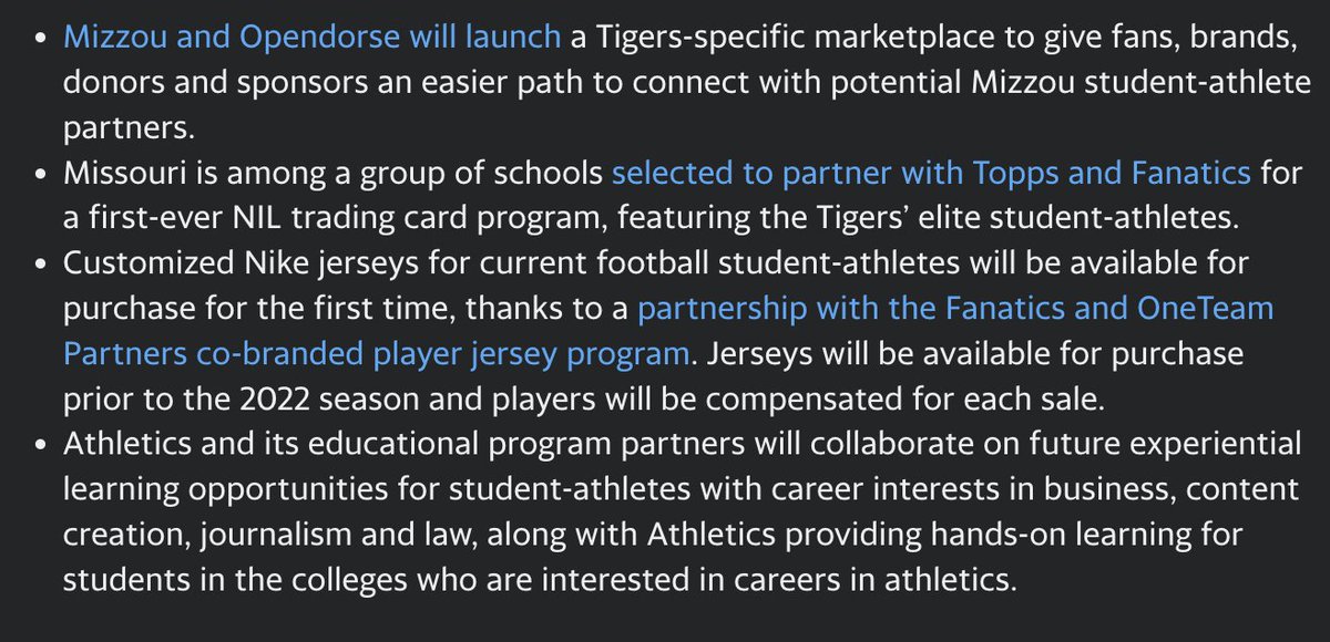 Some of the #Mizzou plans in light of the new NIL bill signed by Governor Mike Parson this morning