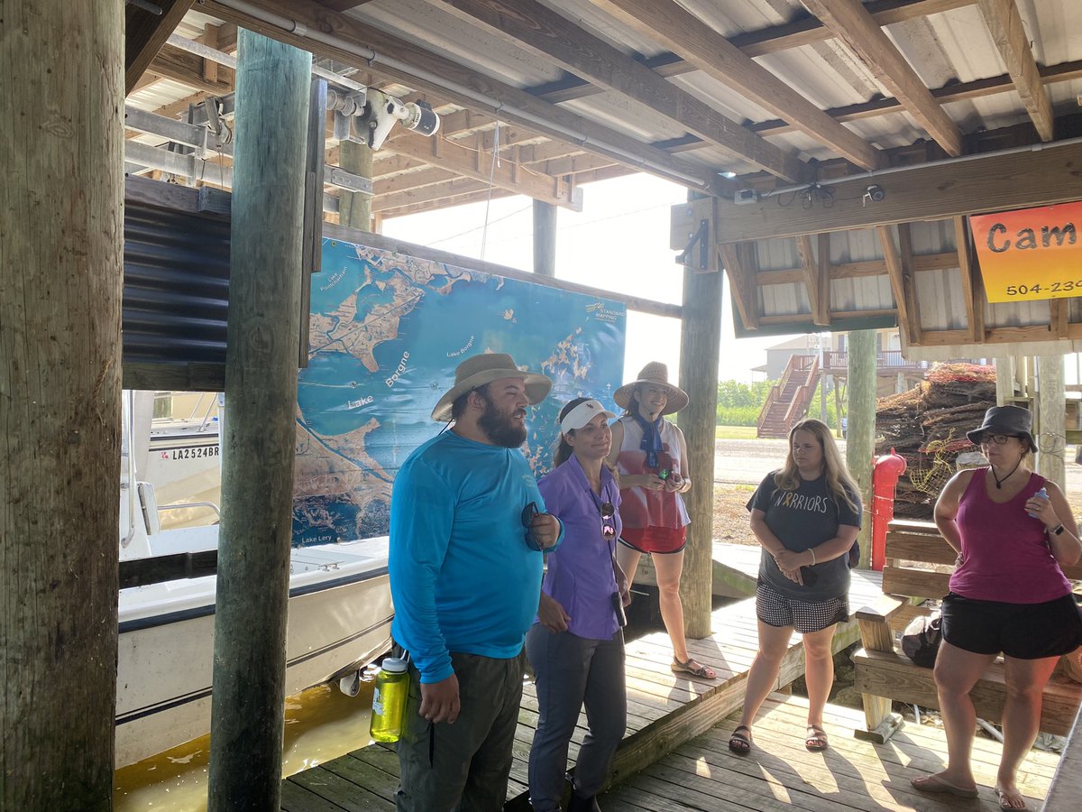 AimeeHollander's tweet photo. Thank you @jtrepGEO and @climateclay for teaching us about tree cores and climatology/hurricane resilience. @LASeaGrant for taking out in St. Bernard Parish. @jennifercmcook @NOAA teachers in the wild learning about local phenomenon https://t.co/ZqH3NU47ju