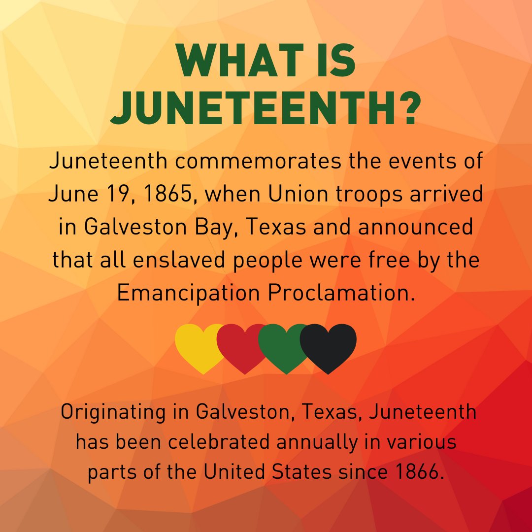 For local celebration/events in Utah,
multicultural.utah.gov/juneteenth/#20…
saltlakejuneteenth.org
Read more information about Juneteenth below,
nmaahc.si.edu/.../historical…
govinfo.gov/features/junet…

#juneteenth #utahjuneteenth #slcjuneteenth #celebration #freedom #davistech