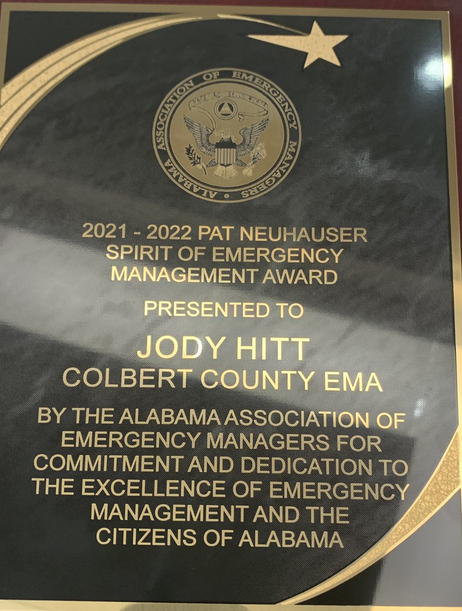 colbertema's tweet photo. The Pat Neuhauser Spirit of EMA Award is presented to an individual who is dedicated, faithful and loyal with a high level of enthusiasm in promoting emergency management and a willingness to share and serve.

Congratulations to Jody Hitt for receiving the award this year!! https://t.co/mp3JNsNZ5R
