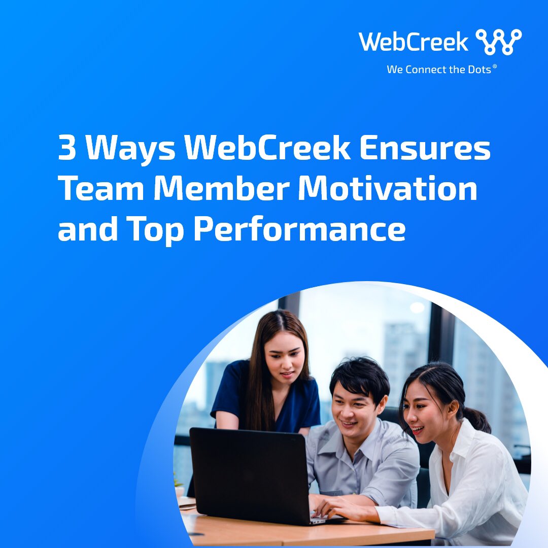 WebcreekTech's tweet photo. WebCreek knows how important it is to create a work environment that motivates our team members to perform at their best.

Here are 3 ways we try to ensure our team members' motivation and top performance.

#webcreek #ITSolution #ITCompany #staffingsolutions https://t.co/UQJYYsl1oW