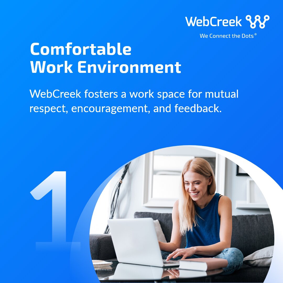 WebcreekTech's tweet photo. WebCreek knows how important it is to create a work environment that motivates our team members to perform at their best.

Here are 3 ways we try to ensure our team members' motivation and top performance.

#webcreek #ITSolution #ITCompany #staffingsolutions https://t.co/UQJYYsl1oW