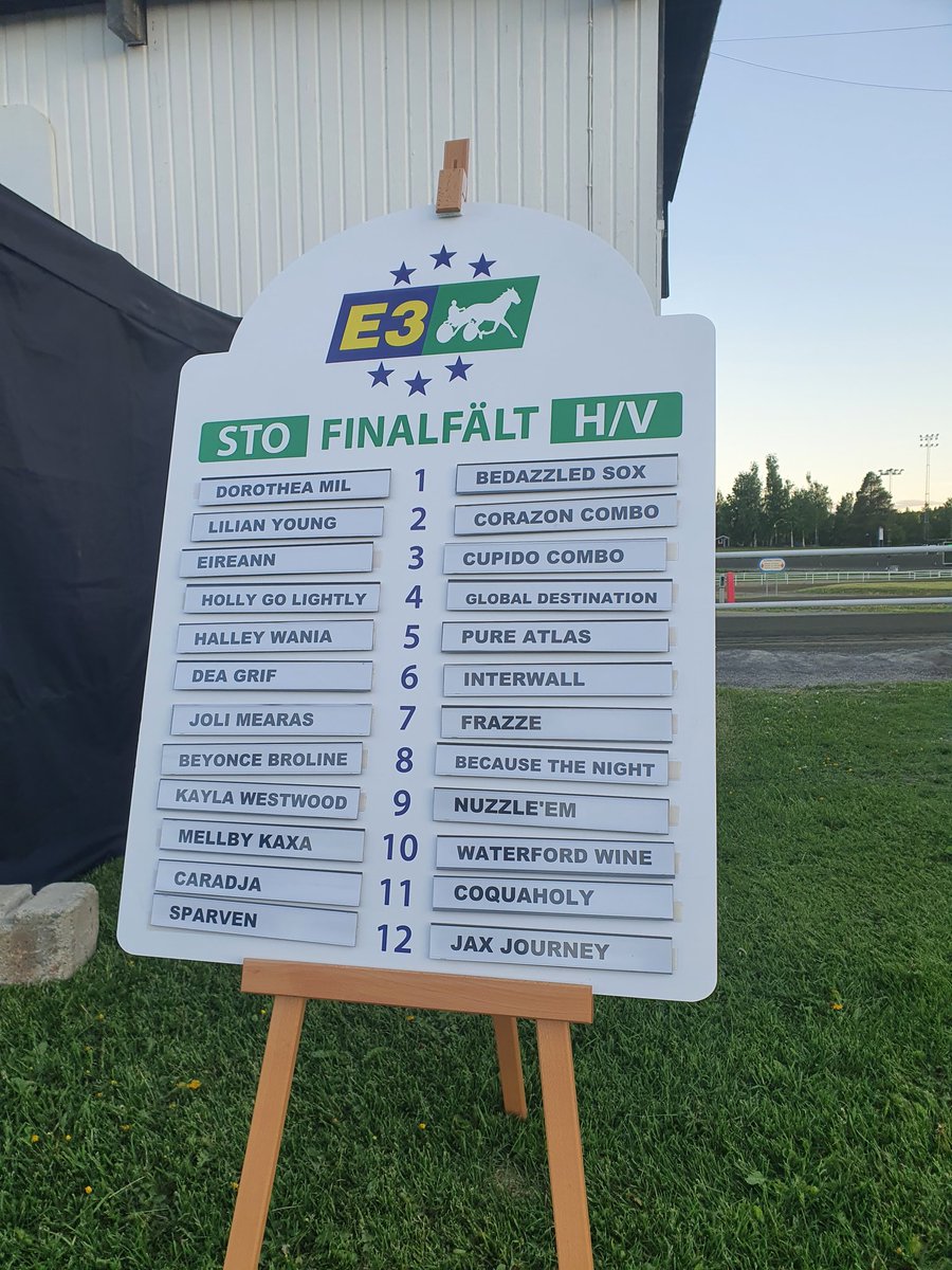 E3trav's tweet photo. Finalfälten i #E3 till Eskilstuna den 2 juli. 1 miljon i förstapris med chans till det dubbla med premiechans i båda klasserna. Lycka till alla runt finaldeltagarna! https://t.co/SxvJNkC4dn