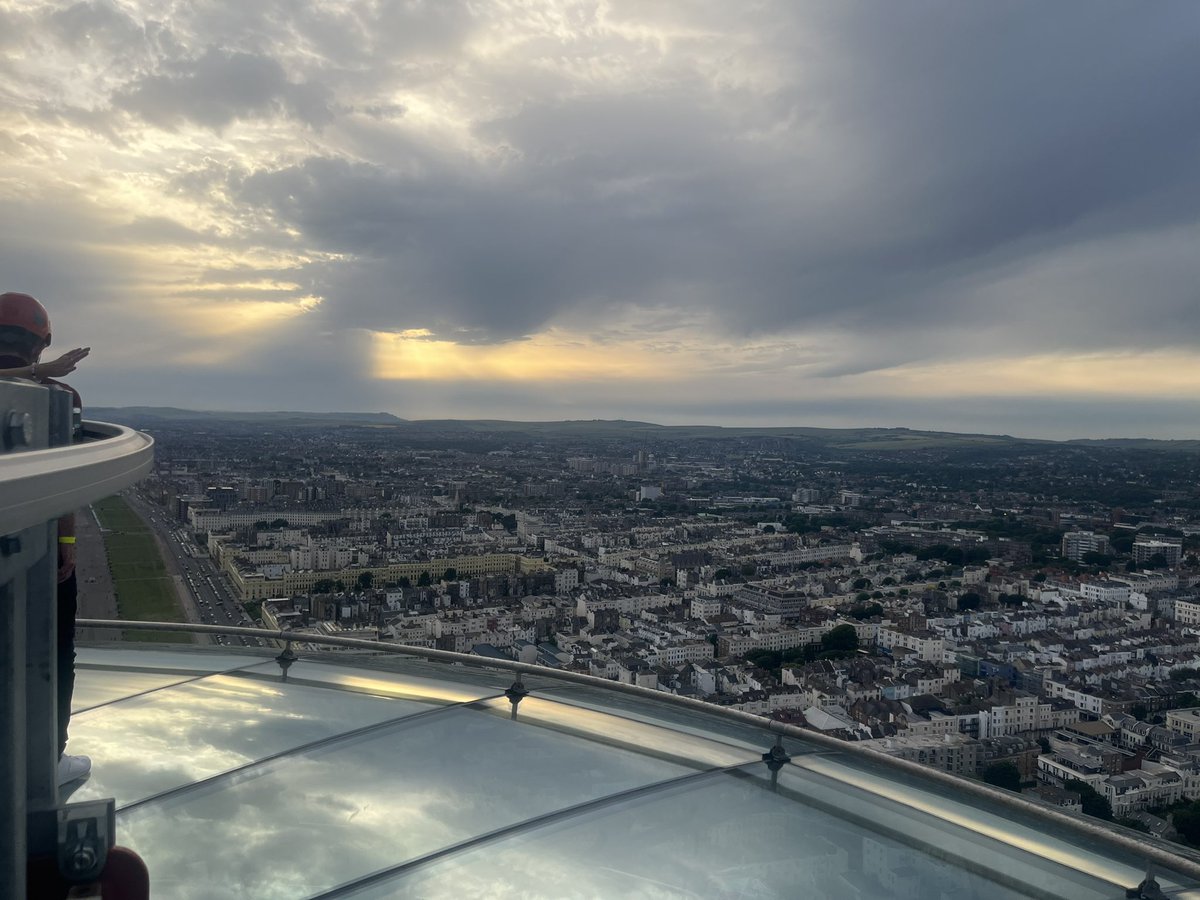 BenAshley_95's tweet photo. After a bit of a rollercoaster couple of days, what do I do? Decide to walk on top of a glass pod at 450ft this evening. 🤷🏻‍♂️🤣 #walk360 #daredevil #brighton https://t.co/GkKT3LOT7y