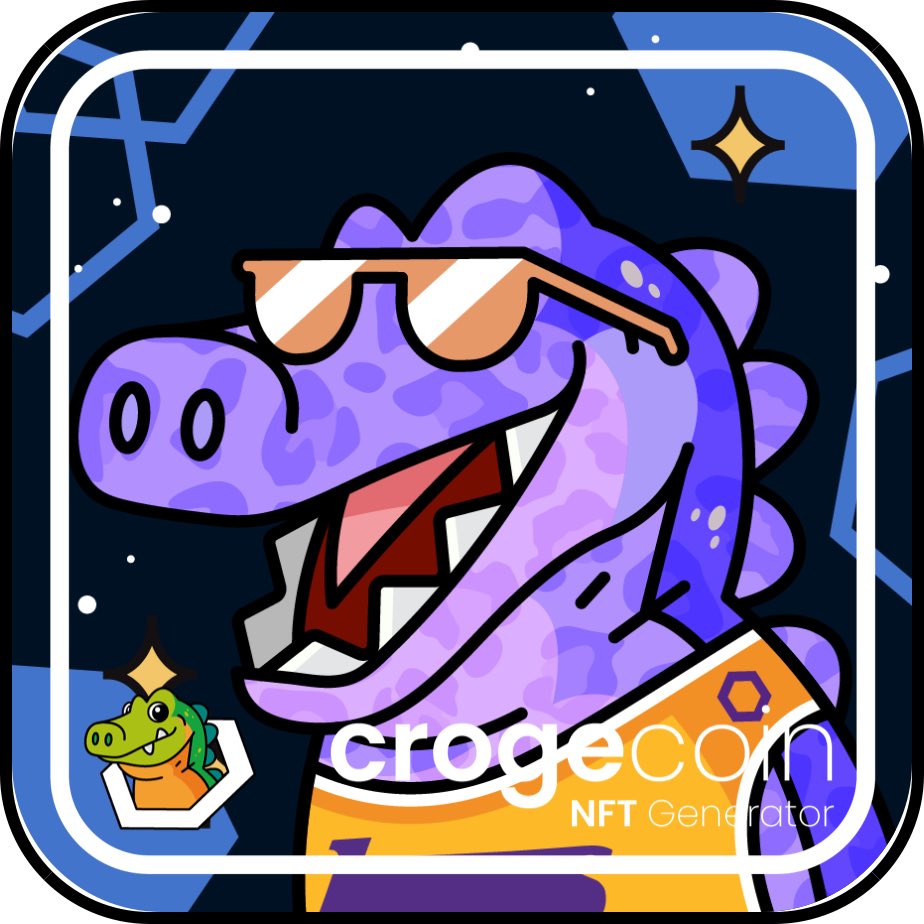 DeFiJunkie's tweet photo. This is my entry to the @CrogeNFT $10,000 design contest @crogecoin #crogecoin 🐊 https://t.co/T0q2EDDEmB