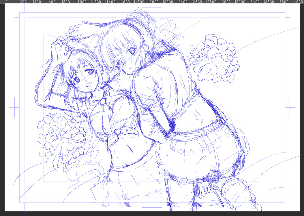 こんなのを描きたいと思ってラフまで行ってやっぱ自分の画力じゃ無理ってなってそっ閉じ 