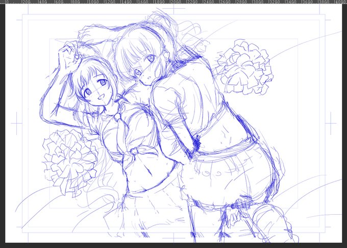 こんなのを描きたいと思ってラフまで行ってやっぱ自分の画力じゃ無理ってなってそっ閉じ 