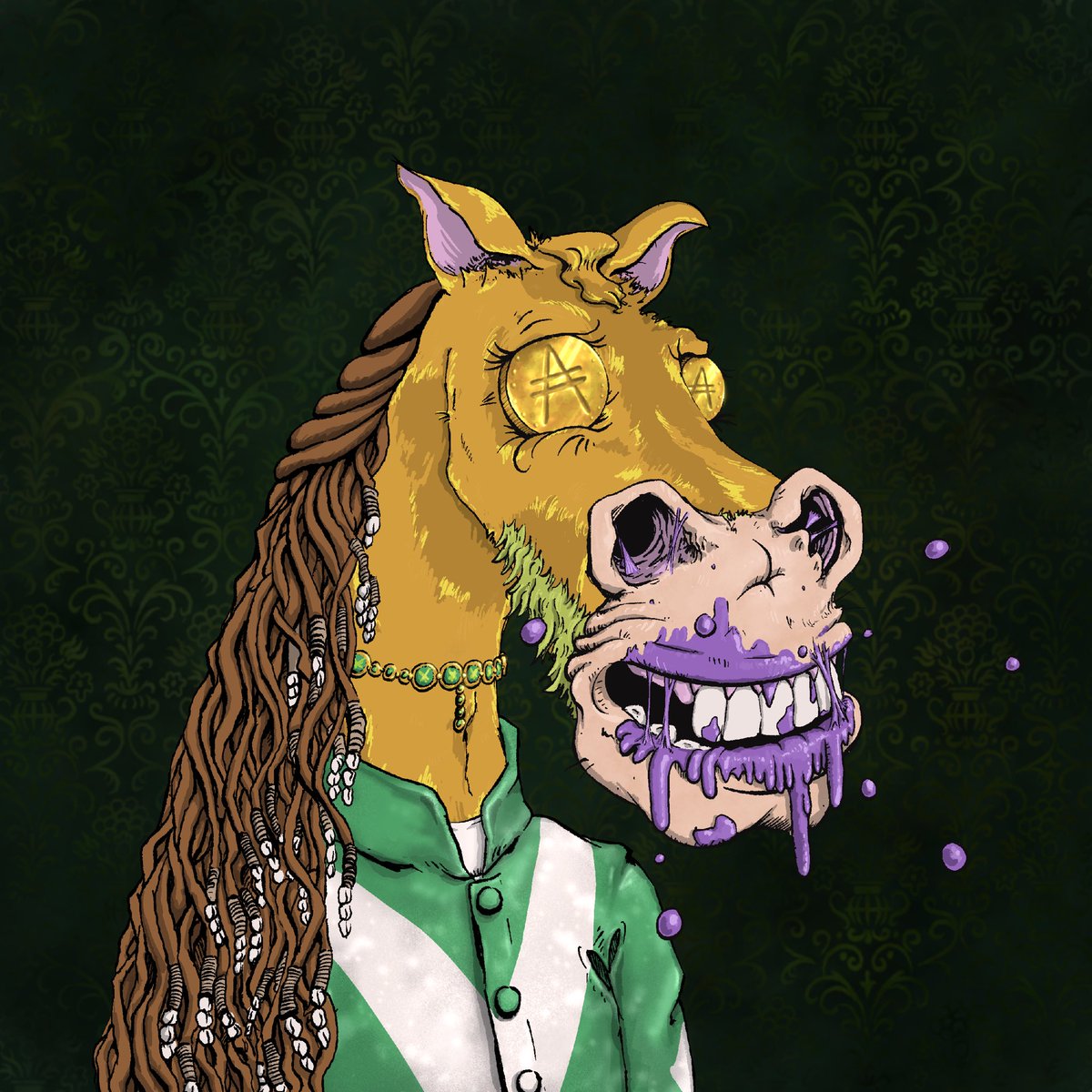 NFTDexx's tweet photo. Not my rarest but by far my favourite - golden boy right here! Was also my first of the collection!! #LFGallop @FRHorses https://t.co/DmUsMc5cQi