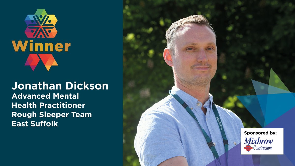 NSFTtweets's tweet photo. The winner of the Public Choice Awards for adult mental health services is...

Jonathan Dickson, Advanced Mental Health Practitioner from the Rough Sleeper Team in east Suffolk

Congratulations Jonathan!

#NSFTStaffAwards

Thanks to our award sponsor @mixbrow https://t.co/LivnCDq8xA