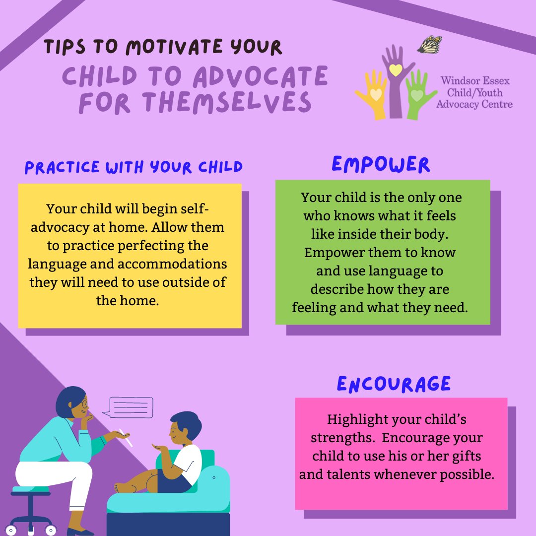 Parents and caregivers can begin teaching #selfadvocacy to #children and #youth at home. 
Follow these tips:
#practice 
#empower
#encourage