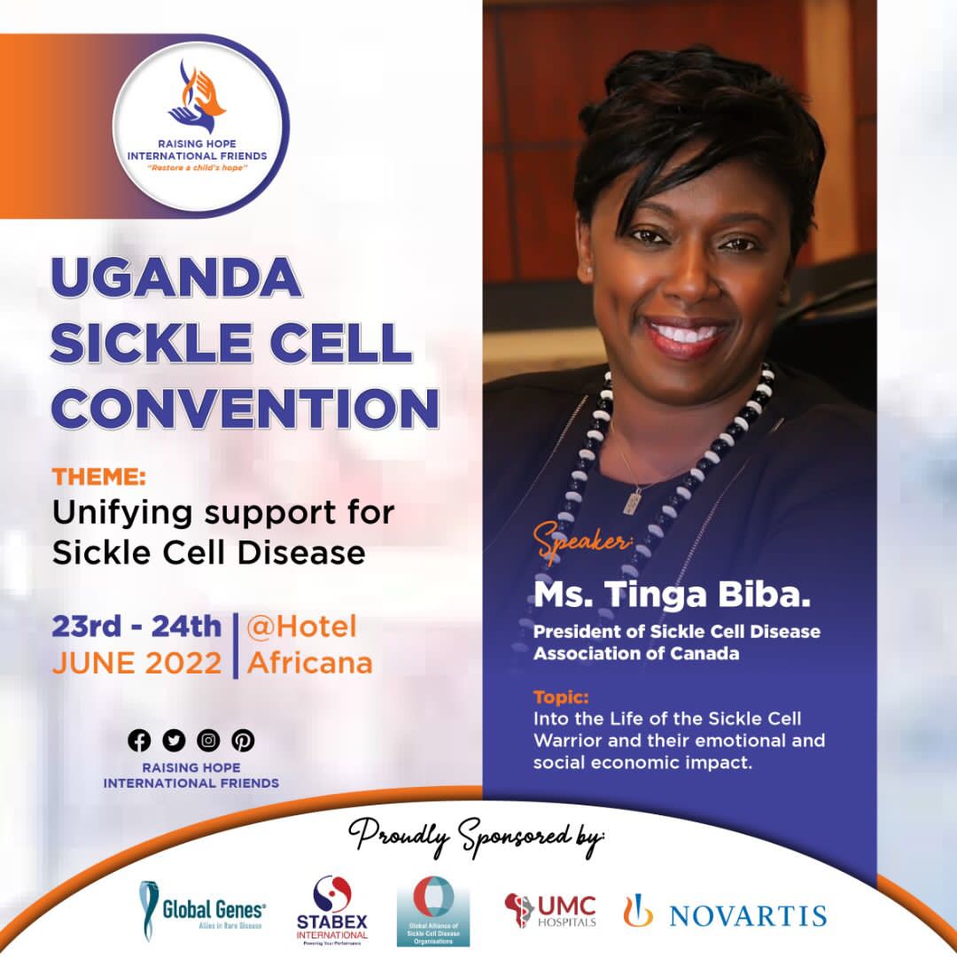 RaisingHopeInt2's tweet photo. Introducing one of our Speakers for the Uganda SCD Convention from Canada. Learn more about Life of a warrior and their emotional and socialeconomic impact at the 1st Convention on Unifying Support for SCD. @GlobalGenes
https://t.co/5saLHXKAOO
#SCDC2022
#UnifyingSupport4SCD https://t.co/UPEO2ckR44