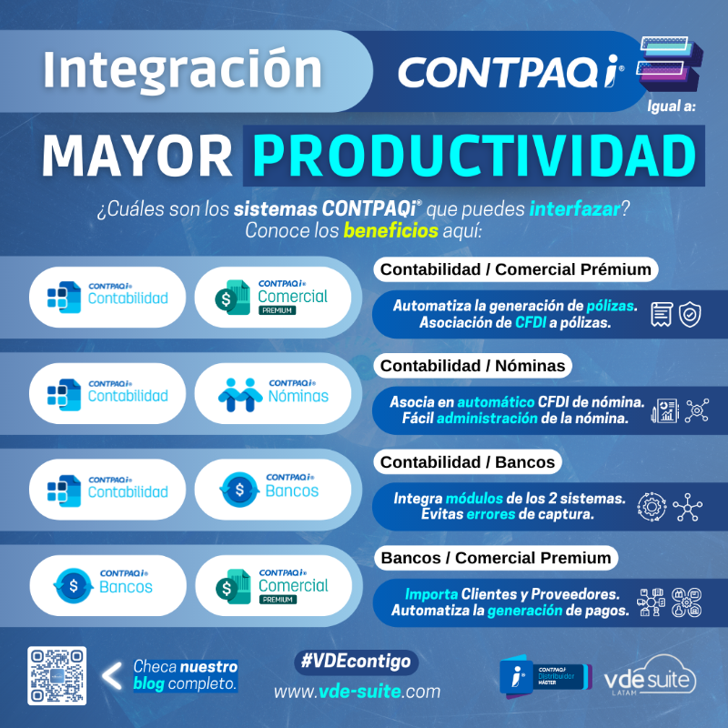 VDESuite_LATAM's tweet photo. ¿Requieres una INTERFAZ? 🔗🙌🏻

En 🔵 VDE Suite lo llevamos a cabo 🤩💻 entre los #sistemas @CONTPAQi®, conectándolos funcionalmente y brindando una #comunicación de distintos niveles. 🚀 Checa nuestro #blog. 😉

Contáctanos: 👇🏻 
📨 hola@vde-suite.com
📲 56 1462 0435