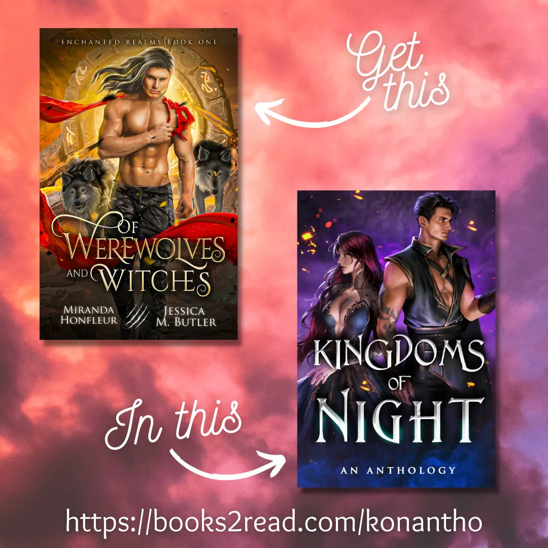 Happy to reveal the cover of my and <a href="/jessicabfry/">Jessica M. Butler/J.M. Butler</a>'s #fantasyromance novel in the #KingdomsOfNight anthology, OF WEREWOLVES AND WITCHES! A grumpy #werewolf collides with a no-nonsense poisoner, in a realm inspired by #Labyrinth &amp; A Midsummer Night's Dream. buff.ly/3md8Uuz