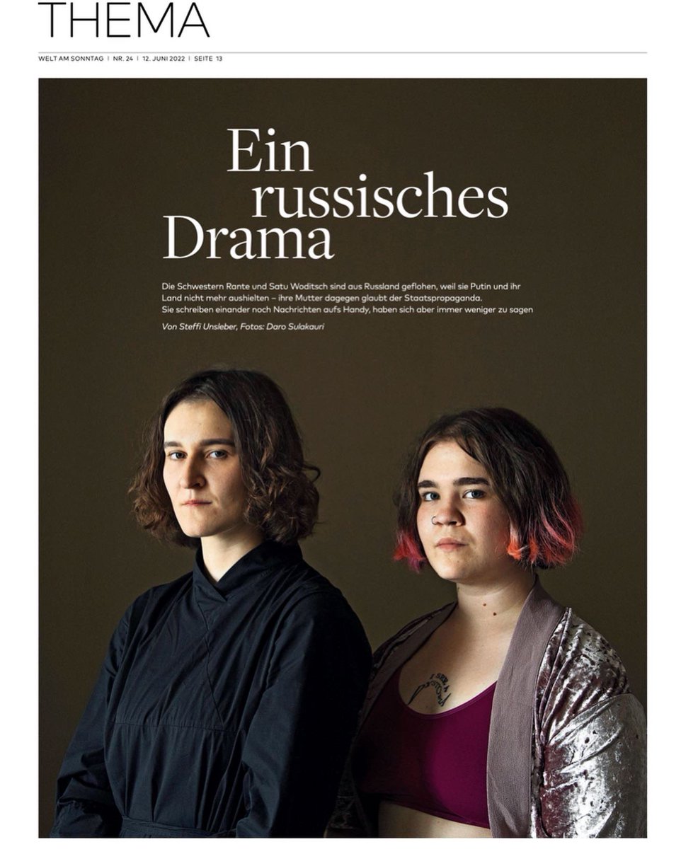 Recent publication in current issue of  <a href="/welt/">WELT</a> am sonntag.