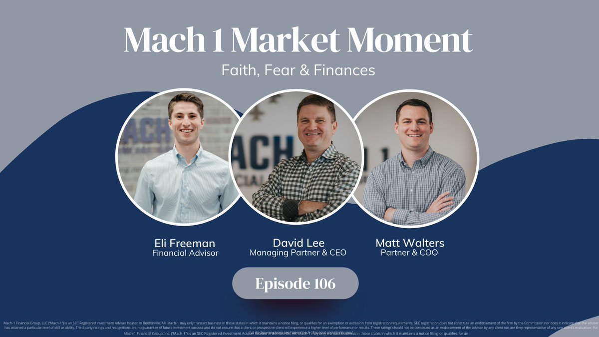 Mach1Financial's tweet photo. Episodes 106 of the Market Moment is LIVE!

How about an optimistic viewpoint in all of this volatility? David, Matt and Eli share how their faith not only plays a role in their professional lives, but in their personal lives as well. Check it out here 👉🏽  https://t.co/KRRghJR9OI https://t.co/ImwtGDVznw