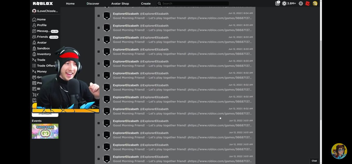 RobloxNewsUNOFF's tweet image. Kreekcraft says that a new hacker is coming to Roblox, How he found out was by enter his messages and finding out to be spammed by a account known as &quot;ExplorerElizabeth&quot; inviting him to join a game. Kreekcraft didnt click on the link. What do you think?
POWERING IMAGINATION