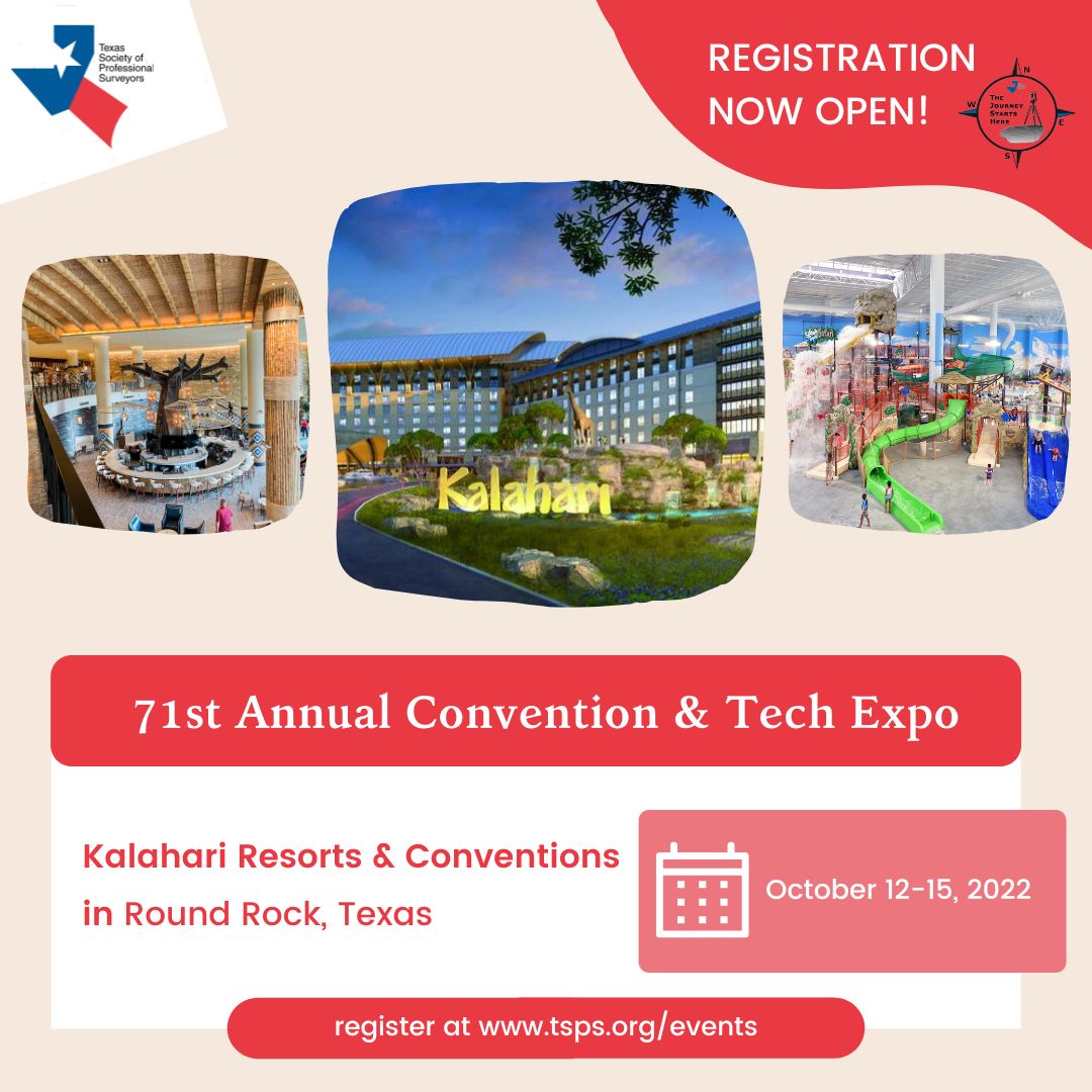 Join us for the 71st TSPS Annual Convention &amp; Tech Expo! It will be held at Kalahari Resort &amp; Convention in Round Rock, Texas from October 12 - 15, 2022. 

Register now to receive your early bird discount! To learn more and register, visit tsps.org/events/EventDe…