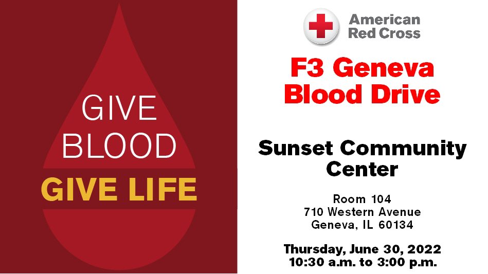 F3Geneva's tweet photo. F3 Geneva Blood Drive

Put it on your calendar and share it with everyone you know in the Tri-Cities! 🩸 https://t.co/8Fb6hGmrtH