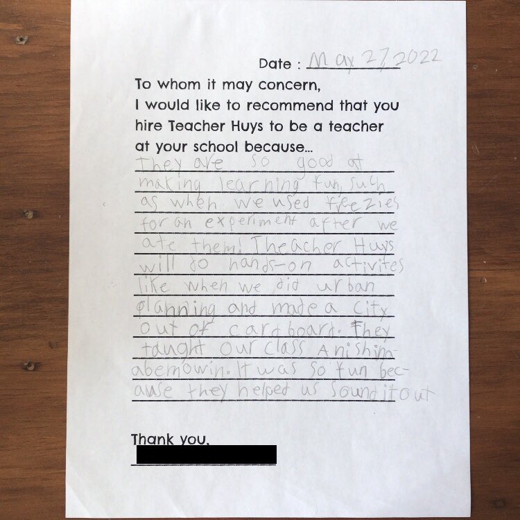Feeling honoured to share I have been hired to the <a href="/LimestoneDSB/">Limestone District School Board</a> supply list starting September 2022! Check out these references from <a href="/WinstonPSLDSB/">Winston Churchill PS</a> students. 😊🎉