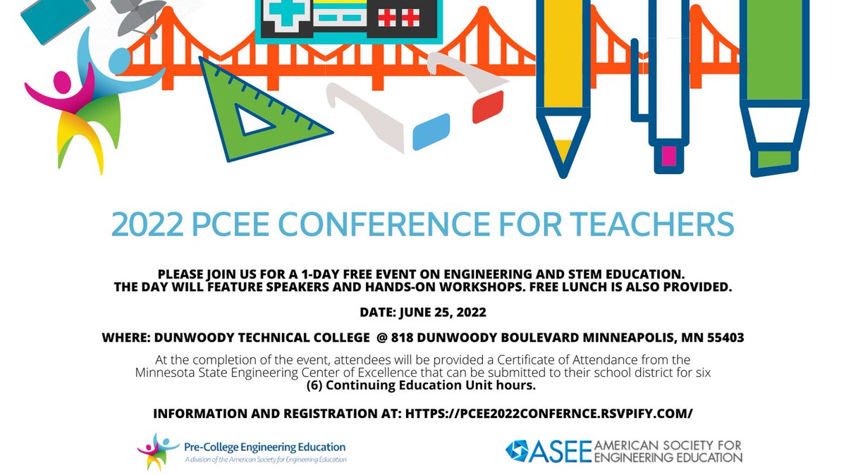 PCEE CONFERENCE! Session topics include Earth science and engineering, exploring the properties of minerals, inclusive UX design, Mars rovers, and women in the history of engineering. More descriptions at the registration link:  pcee2022confernce.rsvpify.com  
#STEM