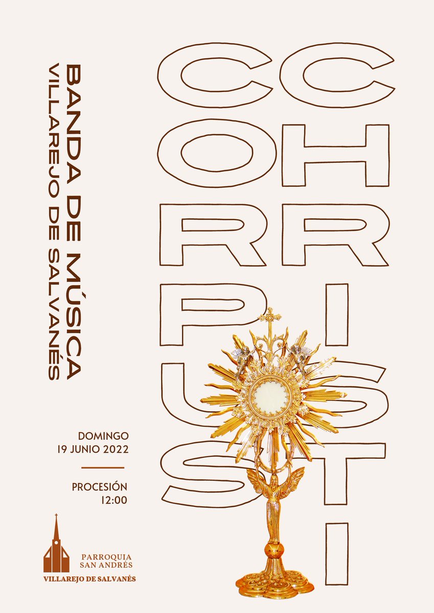 BndMusVillarejo's tweet photo. El próximo domingo 19 estaremos en la Procesión del Corpus Christi 2022

@BndMusVillarejo

⛪ Parroquia San Andrés

🎼 procesión Corpus Christi 

#corpuschristi #2022 #villarejodesalvanes #musicazos #bandadevillarejo #procesion https://t.co/6FTvPkZNc5
