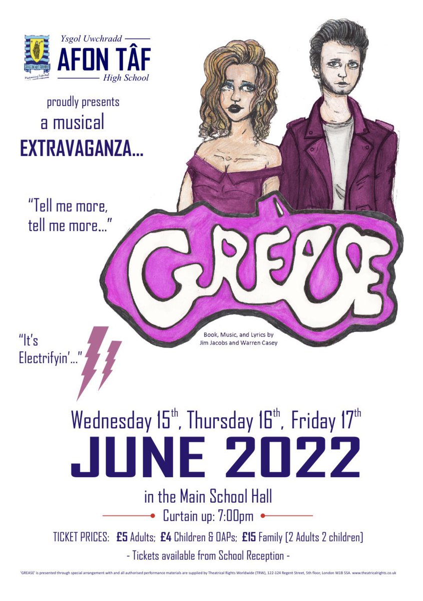 cllrglewis's tweet photo. Really enjoyed tonight's @AfontafHigh production of Grease. Well done to everyone involved ๐ ๐ ๐ best wishes for tomorrow night's finale. #TeamTรขf #Electrifyin https://t.co/koBcr0hFE7