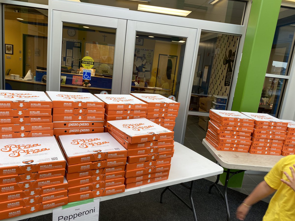 Pizza is here if you want to pick up early