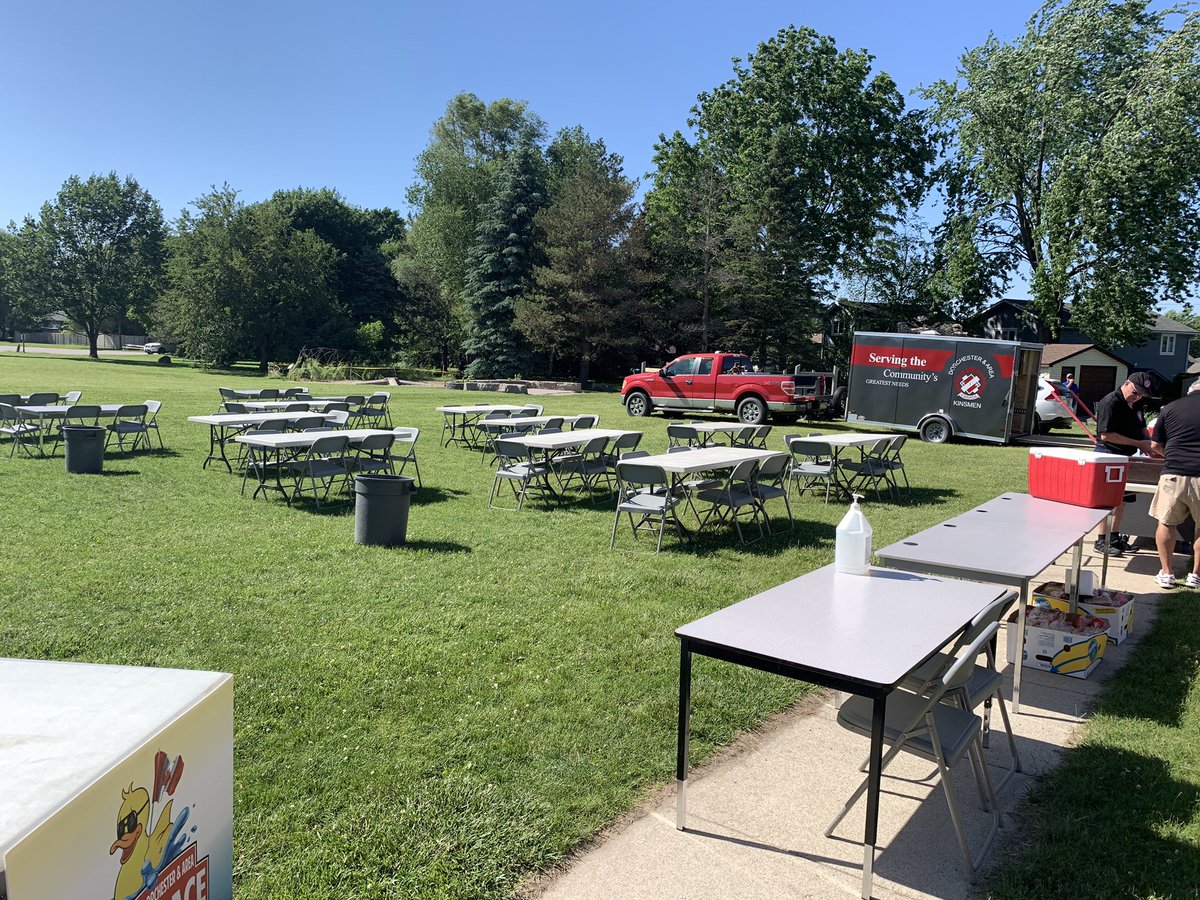 We are set and waiting for you at the community bbq  come around Back behind the school on the grass and in the breeze   See you there