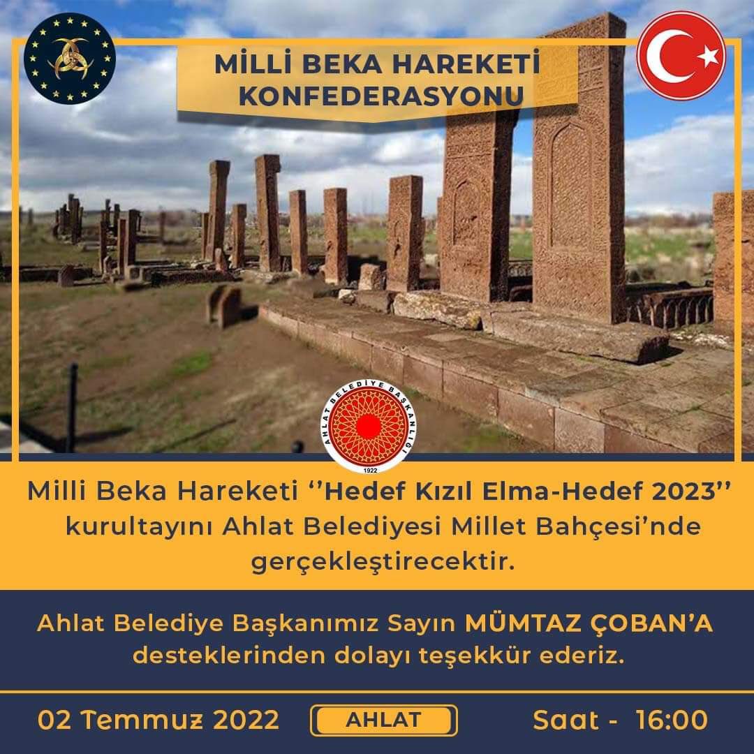Konfederasyonumuzun 1. Olağan Kurultayını, 02.07.2022’de; Ertuğrul Gazi’nin doğduğu yer, Devlet-i Aliyye Osmanlı’nın da “Ata şehri olan” “Kubbet’ül İslam” ünvanlı Kadim Başkent Ahlat’ta gerçekleştireceğiz 

@ahlatbelediyesi bşk. Sn. <a href="/MumtazCoban/">A.Mümtaz ÇOBAN</a> beyefendiye şükranlarımızı sunarız