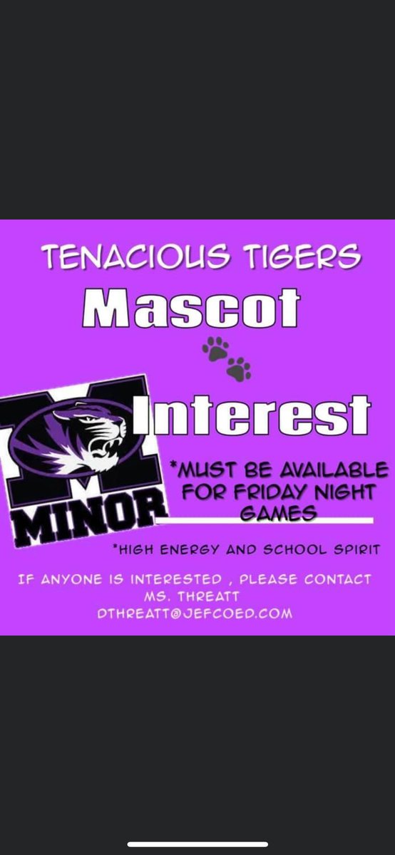 TigerMinor's tweet photo. 🚨Great Opportunity🚨 Come join the Tenacious Tiger family! You gotta have that………🧃‼️
#MinorPride https://t.co/HN5A55COvc