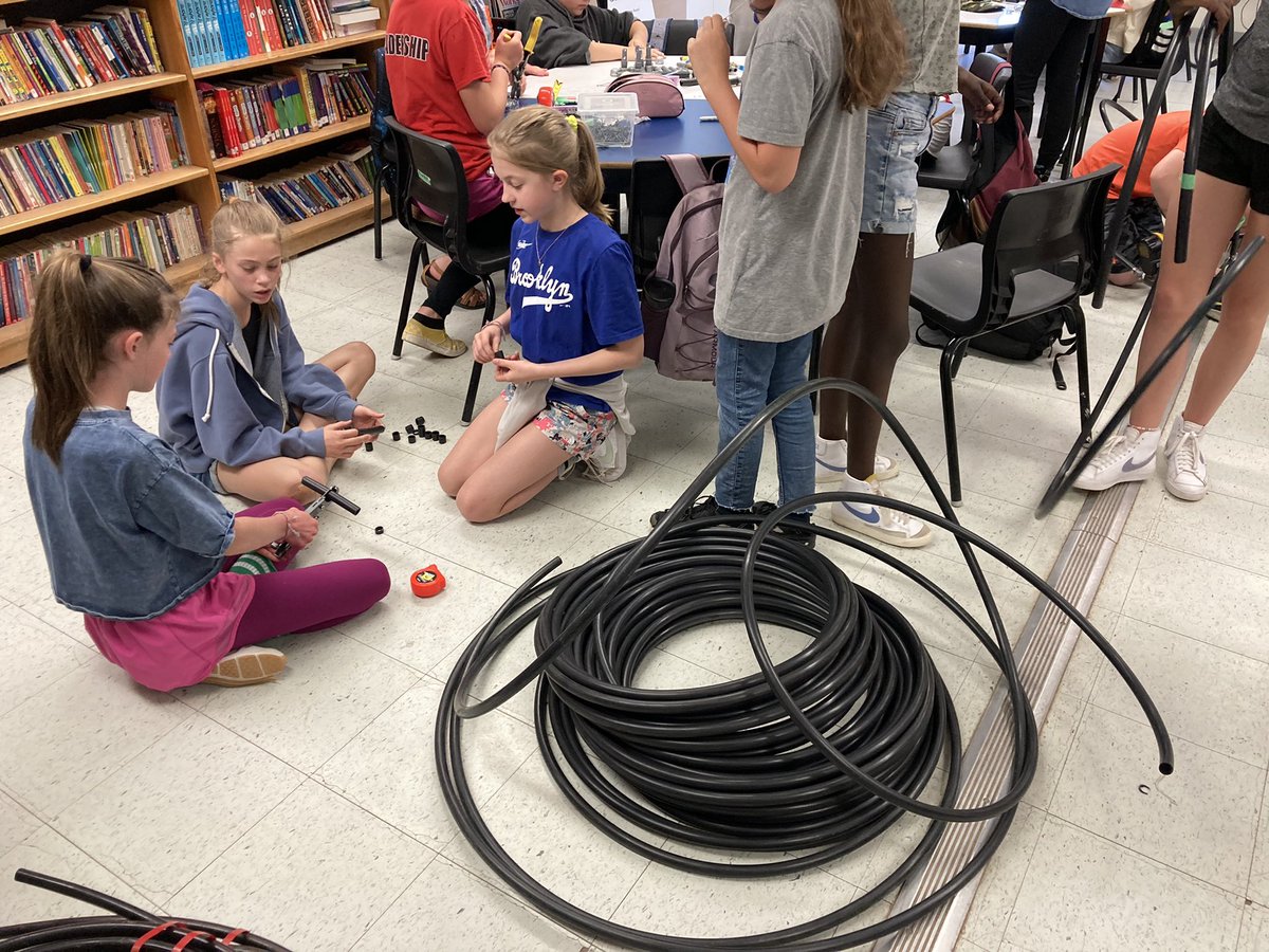 NickMattatall's tweet photo. Designing, building and installing our battery operated irrigation system in our garden. Great job 6 Frizzell! @AnglophoneEast https://t.co/JQgu1fbKii