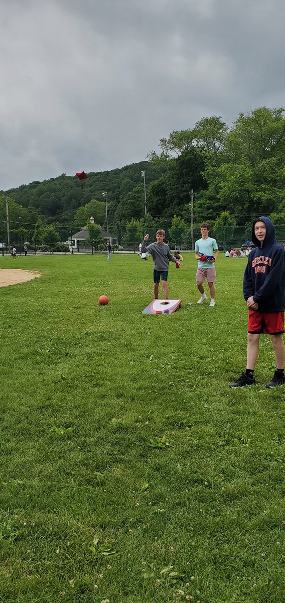 Post Regents "play day" complete with ice cream, corn hole and yearbooks!